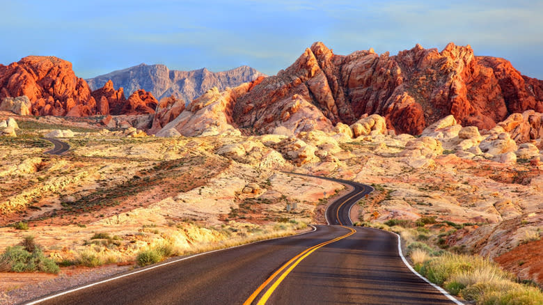 Road through Nevada desert
