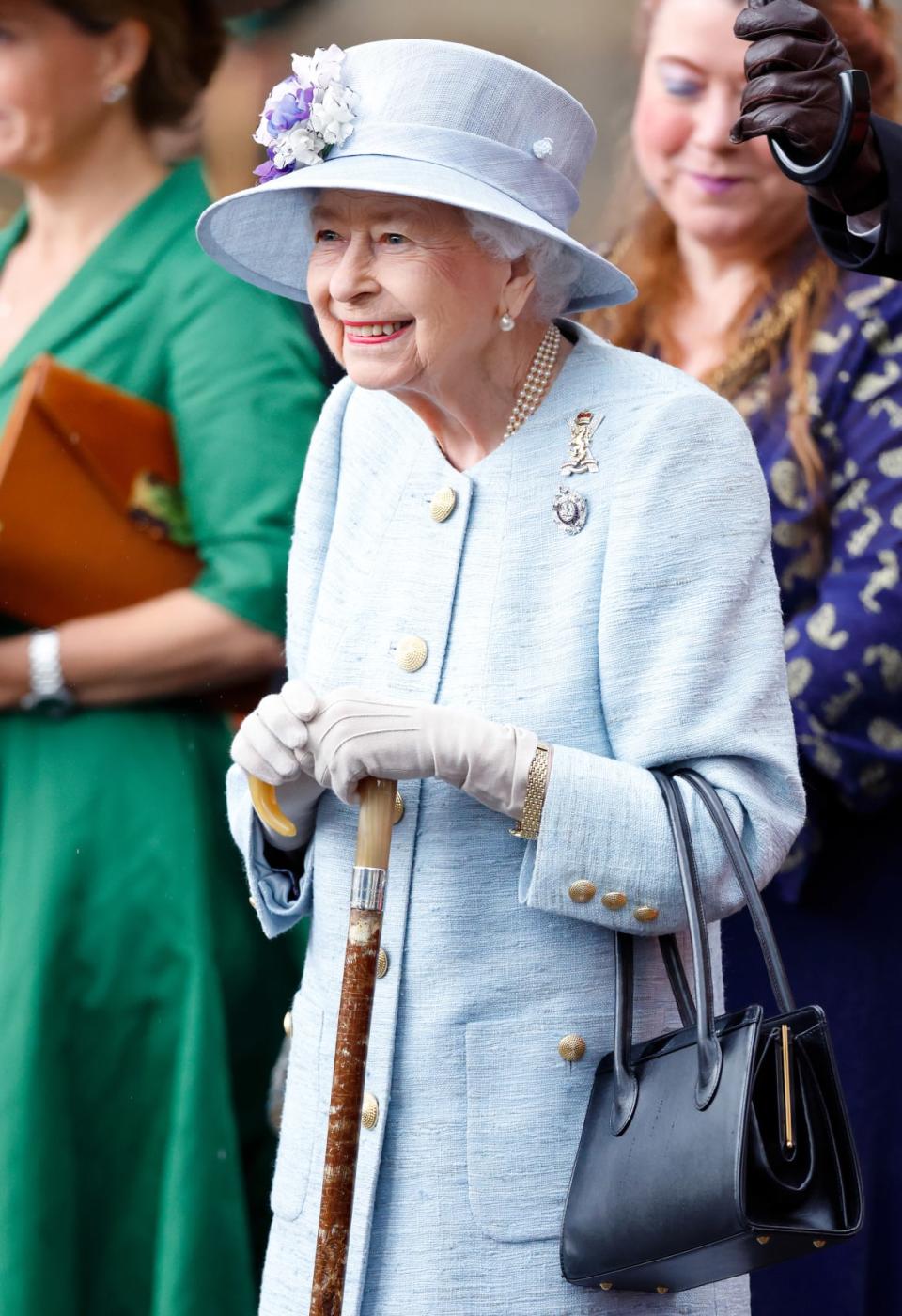 <div class="inline-image__caption"><p>Queen Elizabeth II attends The Ceremony of the Keys on the forecourt of the Palace of Holyrood house on June 27, 2022 in Edinburgh, Scotland. </p></div> <div class="inline-image__credit">Max Mumby/Indigo/Getty </div>