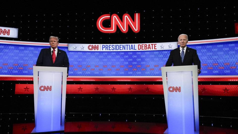 Donald Trump and Joe Biden during the US presidential TV debate