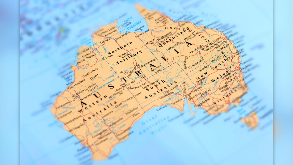  Map of Australia. Selective Focus. 