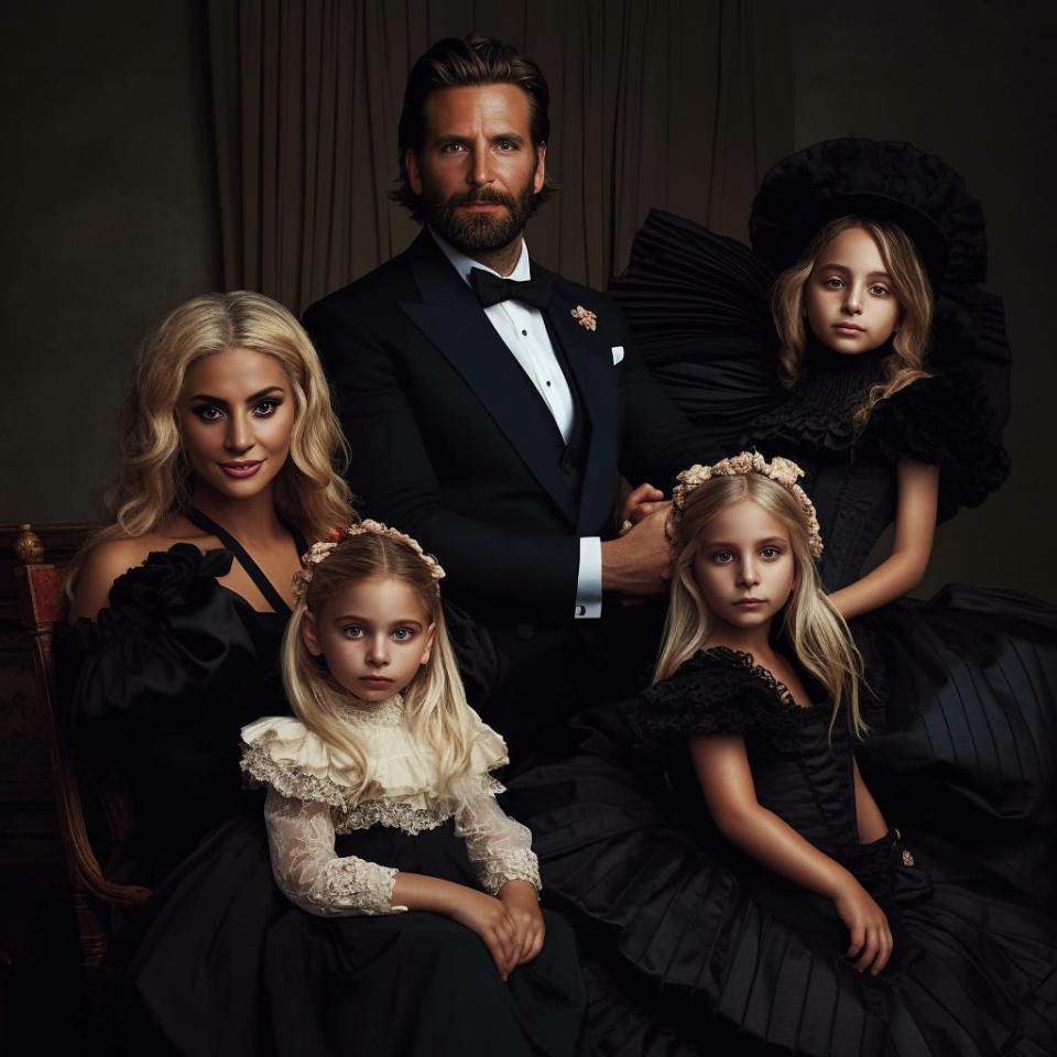 An AI-generated image showing what the children of Lady Gaga and Bradley Cooper might look like.