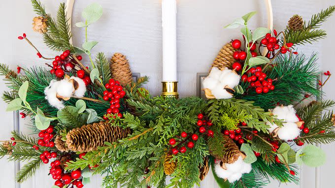 candle christmas wreath christmas door decorations