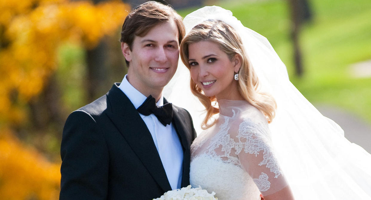 Jared Kushner and Ivanka Trump pictured on their wedding day. [Photo: Getty]