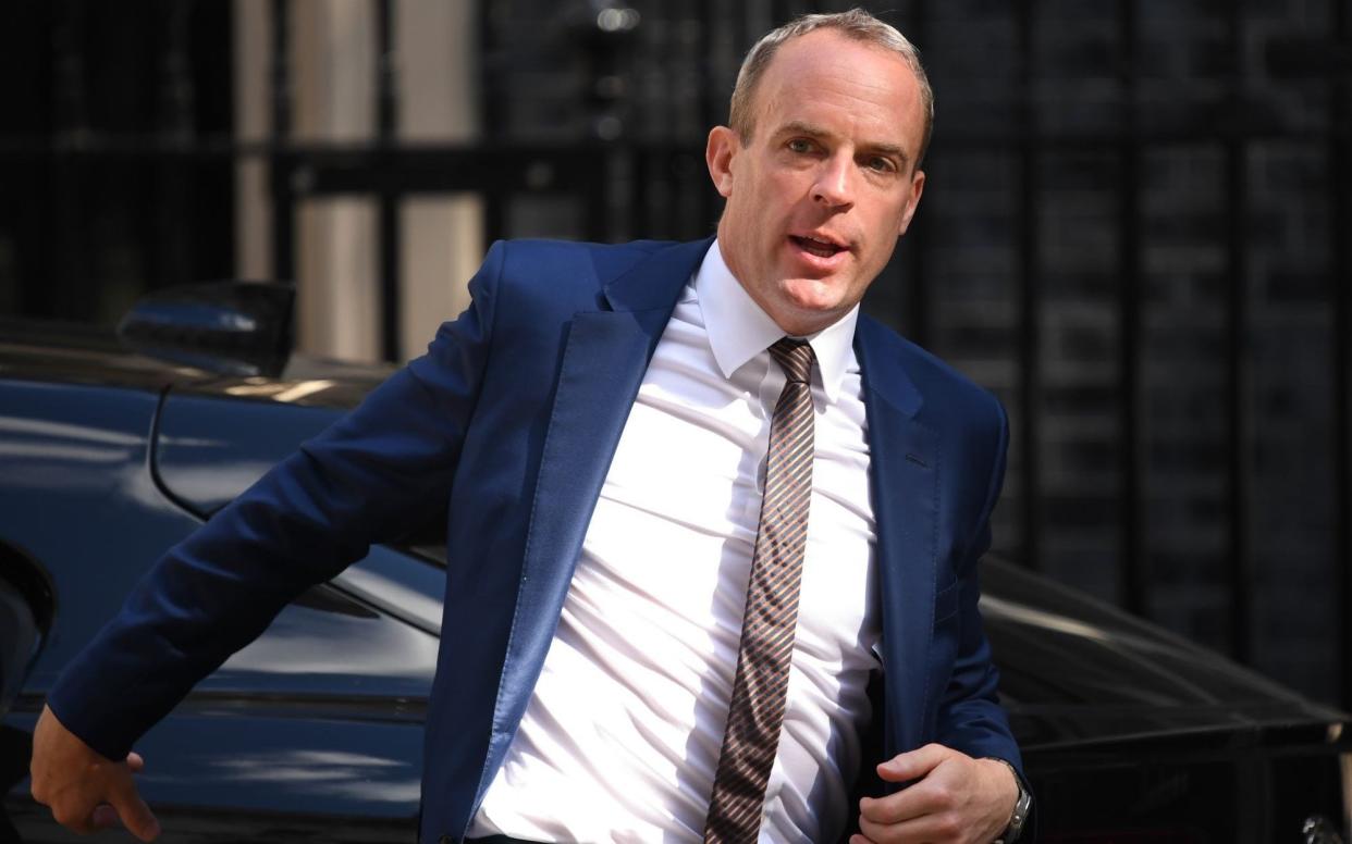 Dominic Raab arriving for a Cabinet meeting on Tuesday, after he faced a tough round of media interviews over the Chris Pincher scandal - Chris J Ratcliffe/Bloomberg