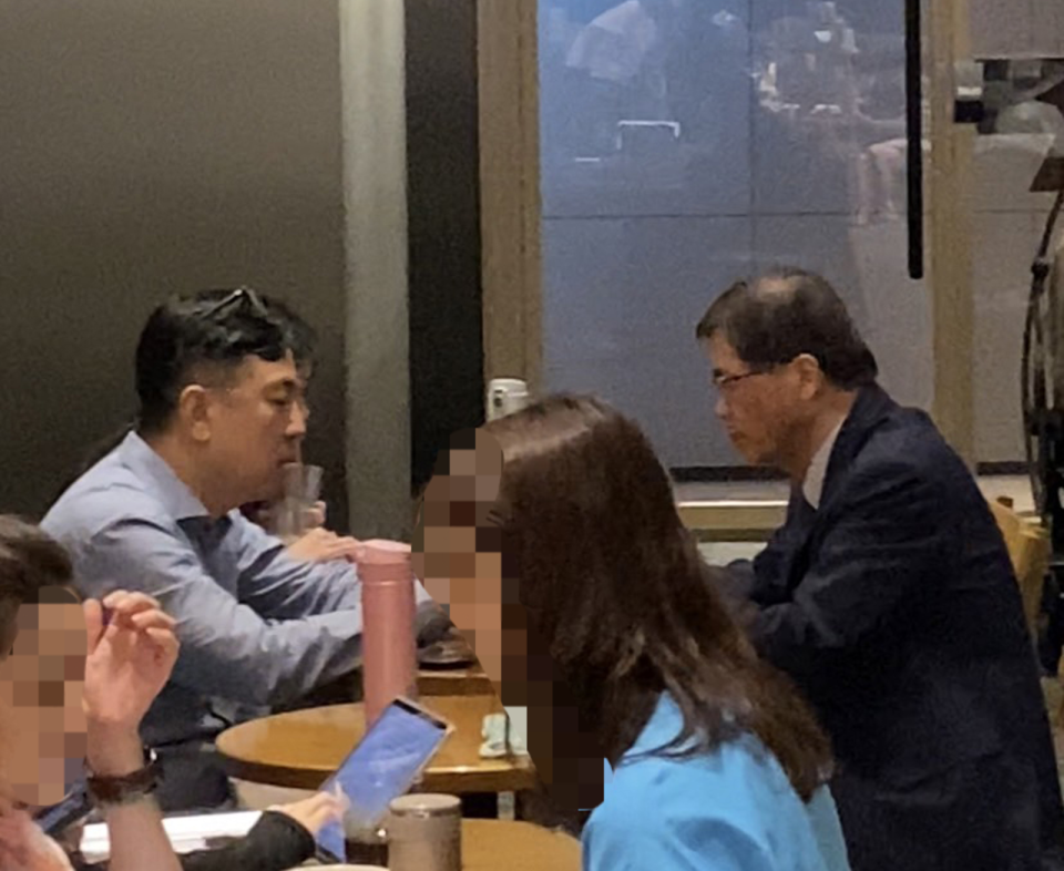 準交通部長李孟諺被爆出在上月22日與遠航董座張綱維的律師喝咖啡。（翻攝王鴻薇臉書）