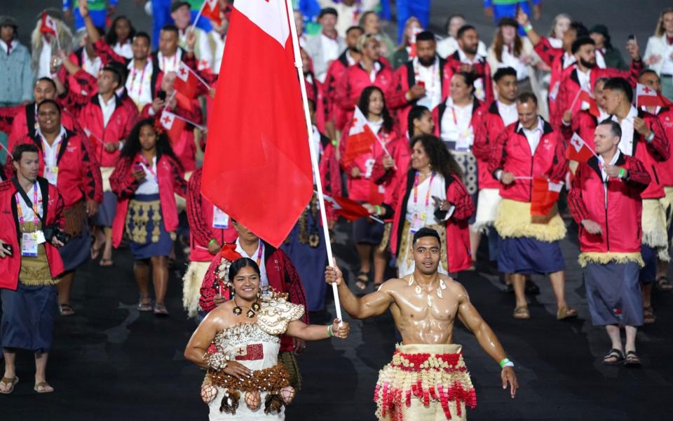Team Tonga during the opening ceremony of the Birmingham 2022 Commonwealth Games - PA
