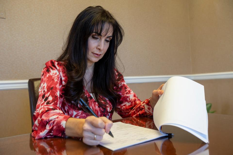 Stephanie Perrin, certified public accountant, talks about her business, Two Rivers Tax and Accounting Service, in Red Bank, NJ Monday, February 14, 2022. 