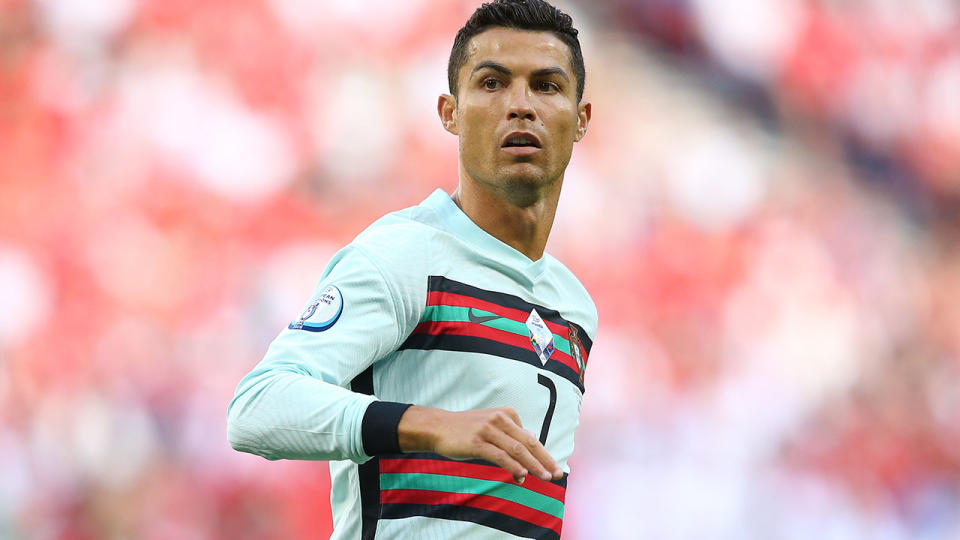 Cristiano Ronaldo, pictured here in action for Portugal against Hungary at Euro 2020.
