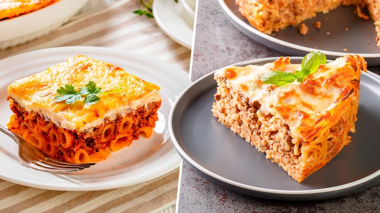 spaghetti pie and pastitsio