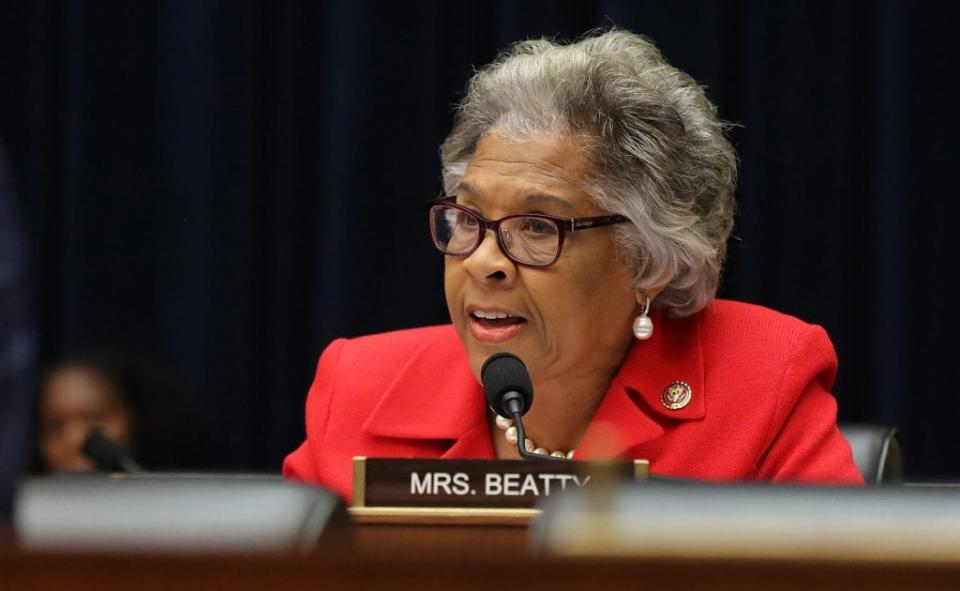 Ohio Congresswoman <span class="caas-xray-inline-tooltip"><span class="caas-xray-inline caas-xray-entity caas-xray-pill rapid-nonanchor-lt" data-entity-id="Joyce_Beatty" data-ylk="cid:Joyce_Beatty;pos:1;elmt:wiki;sec:pill-inline-entity;elm:pill-inline-text;itc:1;cat:Politician;" tabindex="0" aria-haspopup="dialog"><a href="https://search.yahoo.com/search?p=Joyce%20Beatty" data-i13n="cid:Joyce_Beatty;pos:1;elmt:wiki;sec:pill-inline-entity;elm:pill-inline-text;itc:1;cat:Politician;" tabindex="-1" data-ylk="slk:Joyce Beatty;cid:Joyce_Beatty;pos:1;elmt:wiki;sec:pill-inline-entity;elm:pill-inline-text;itc:1;cat:Politician;" class="link ">Joyce Beatty</a></span></span>