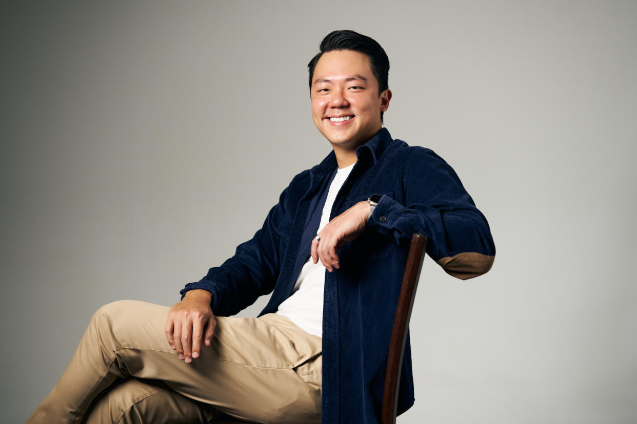 Ex-Fave CEO Joel Neoh, now the managing director of CircleDNA, posing while seated in a chair in a dark blue jacket.