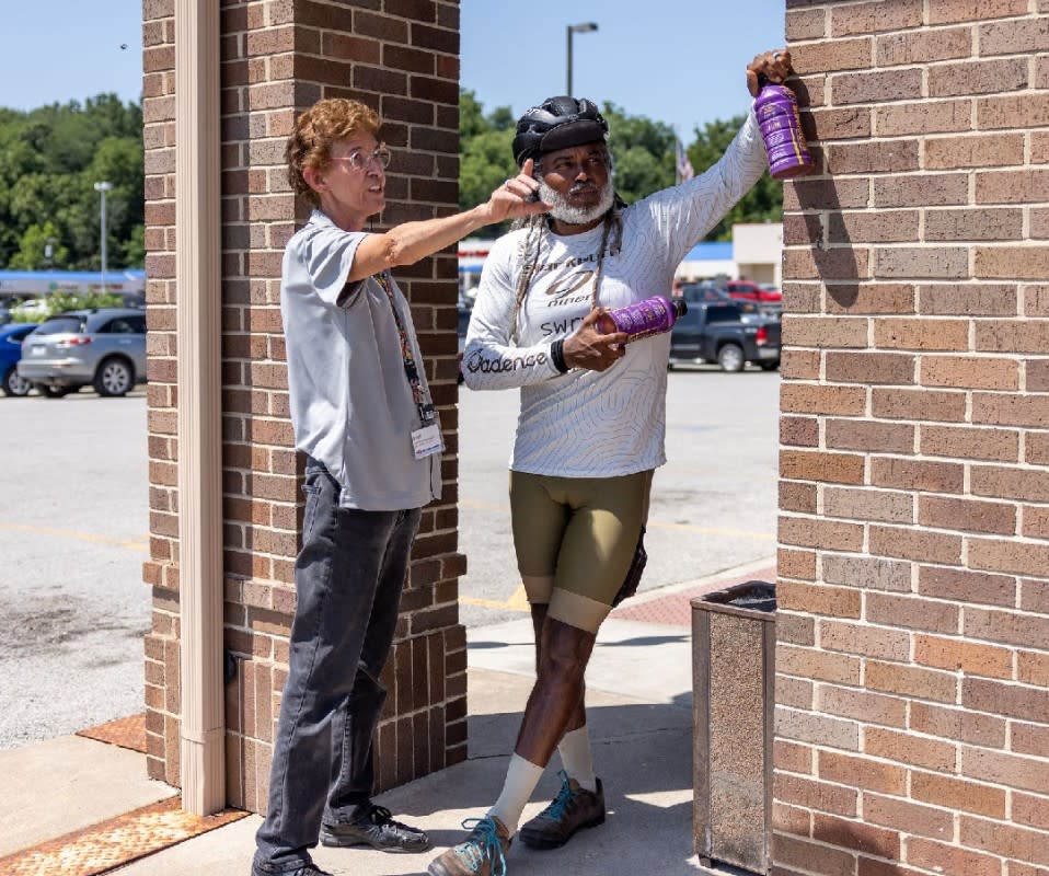 Hannibal, MO: cold drinks and directions at Wallgreens.<p>Josh Caffrey</p>