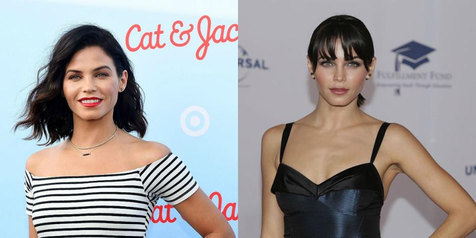 <p>Jenna nous rappelle vraiment le top model Helena Christensen des années 90 avec cette frange qu’elle a dévoilée en octobre. <em>(Photos : Getty/October 2016)</em> </p>