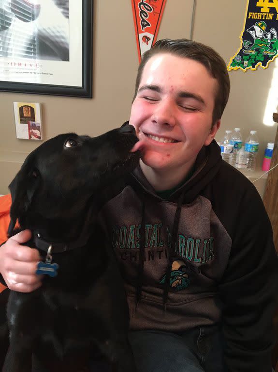 Andrew Schalk and his good boy, Alpha.