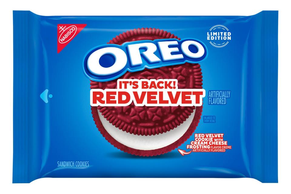 <p>Oreo</p> Oreo Red Velvet Cookies Are Back