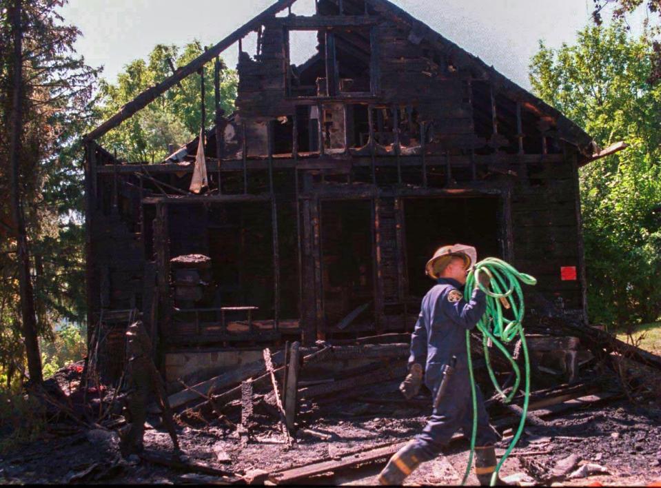 A fire destroyed this Pontiac home on Sept. 11, 1995. A man and three of his children were killed. Their mother and three other children escaped.