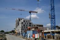 Un chantier de construction d'immeubles résidentiels à Rennes, le 22 avril 2022 (AFP/Damien MEYER)