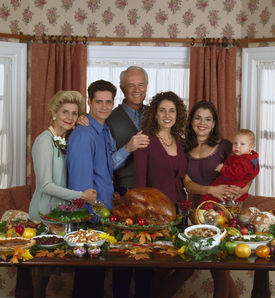 "Providence" starred, from left, Concetta Tomei, Seth Peterson, Mike Farrell, Melina Kanakaredes, Paula Cale, and Emily and Elena Bodkin.