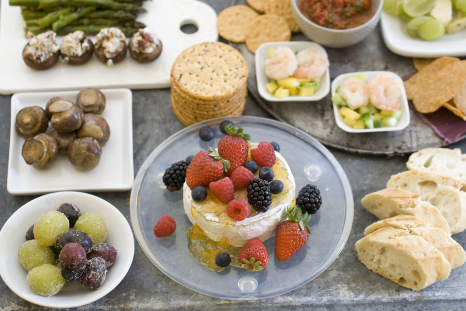 This Nov. 4, 2013 photo shows an assortment of easy party foods in Concord, N.H. (AP Photo/Matthew Mead)