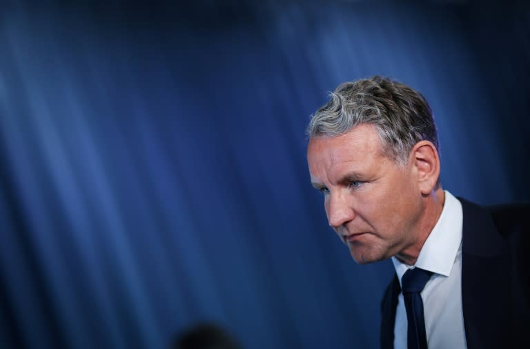 Vor dem Landgericht Halle an der Saale beginnt ein Prozess gegen Thüringens AfD-Chef Björn Höcke wegen des Vorwurfs der Verwendung von NS-Vokabular. Er soll bei AfD-Veranstaltungen die verbotene SA-Parole "Alles für Deutschland" verwendet haben. (Ronny HARTMANN)