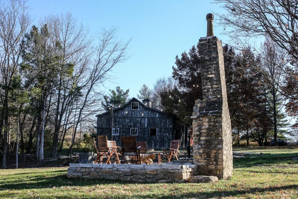 The home of Don Wenzel & Ron Darnell in eastern Jefferson County. This Federal Georgian house was built in 1845 and sits on a 14-acre property with the original Edward Tyler stone house, circa 1783; a stone spring house from the late 1700s; a pond; a barn; a 1700s stone outdoor fireplace area; and a garage complex. It is listed on the National Register of Historic Places.