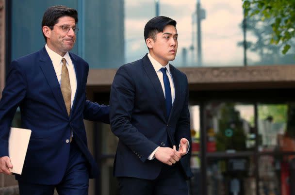 PHOTO: In this May 15, 2017, file photo, Sheldon Wong, right, leaves the Monroe County Courthouse in Stroudsburg, Pa. (Rich Schultz/AP, FILE)