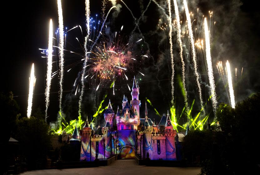 ANAHEIM, CA-MAY 21, 2015: In celebration of Disneyland's 60th anniversary, the theme park debuts its new 'Disneyland Forever' fireworks show Thursday, May 21, 2015. The new show features 3-D projections and a new song. (Photo By Allen J. Schaben / Los Angeles Times)