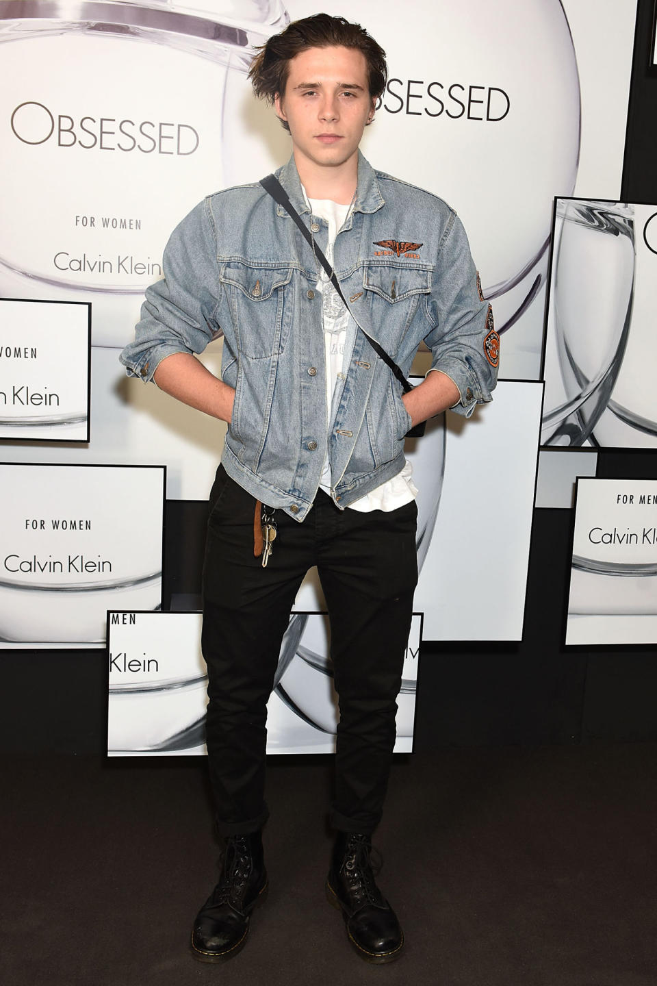 <p><strong>22 June </strong>Brooklyn Beckham kept it casual in double denim. </p>