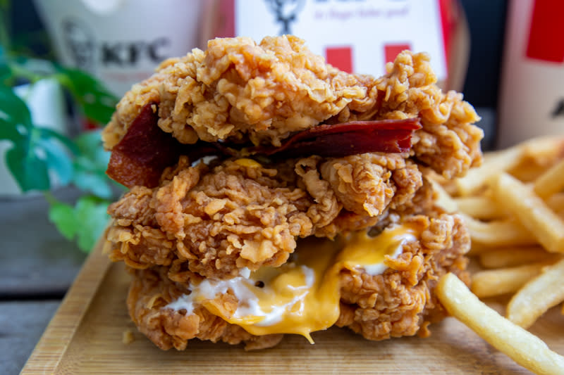 Close-up of Kfc Triple Cheesy Triple Down 1