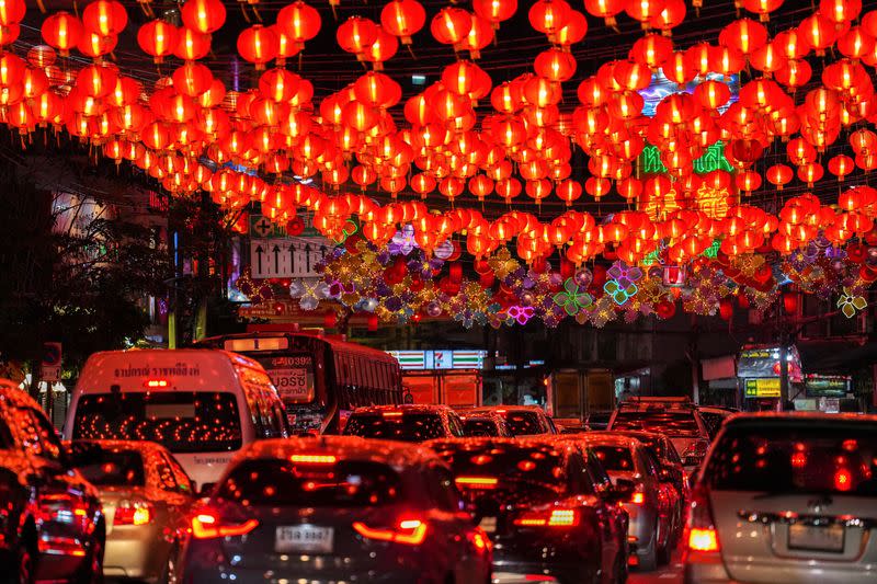 Preparations for Lunar New Year celebrations in Bangkok