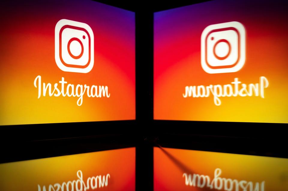 Picture taken on September 28, 2020 shows the logo of the social network Instagram on a smartphone, in Toulouse, southwestern France (AFP via Getty Images)