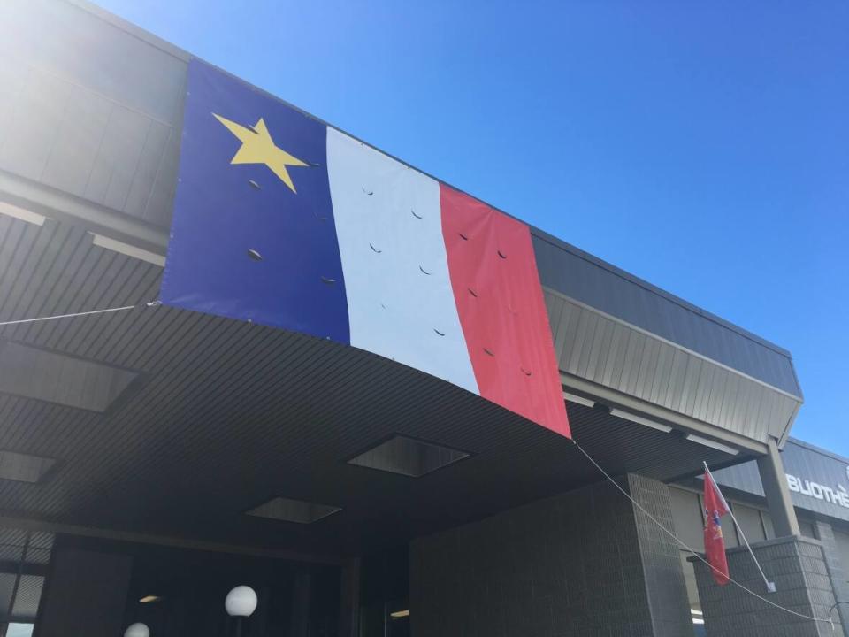 The Acadian flag in a 2017 file photo taken in Fredericton. (Sarah Betts/CBC - image credit)