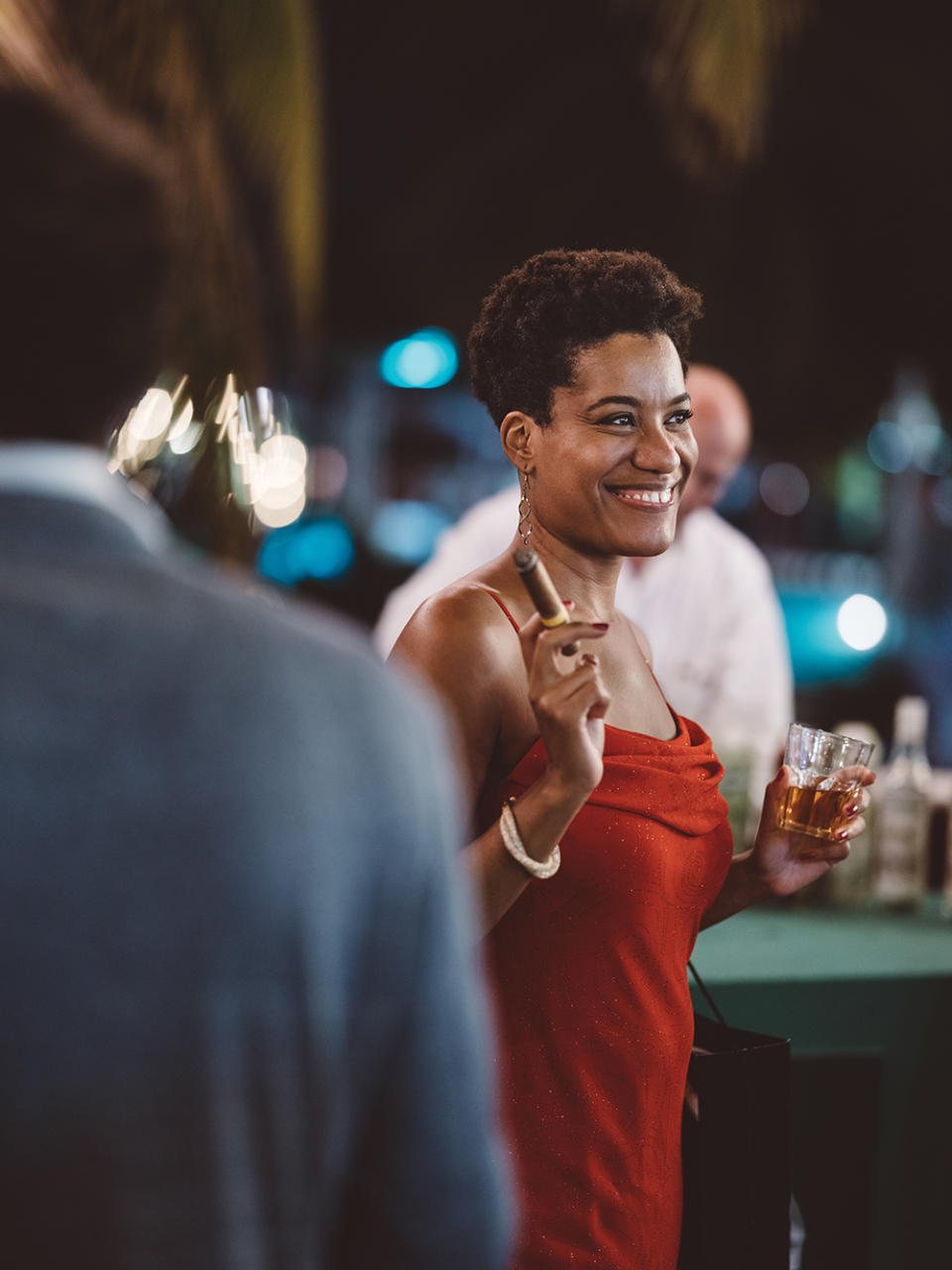 A Club Havana partygoer samples the merchandise