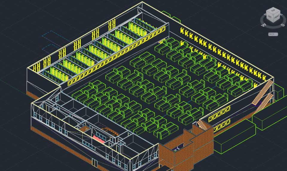 The compartmentalized system that combines the data centre and greenhouse. Source: Foleum