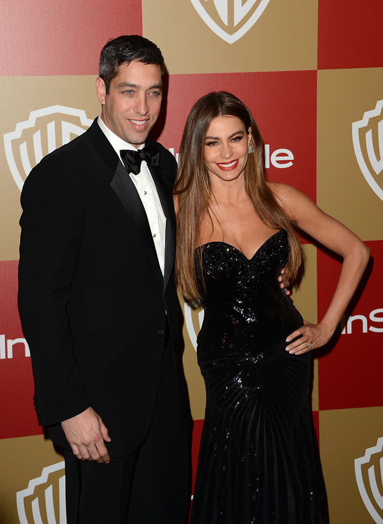  Nick Loeb and Sofia Vergara attend the 14th Annual Warner Bros. And InStyle Golden Globe Awards After Party held at the Oasis Courtyard at the Beverly Hilton Hotel on January 13, 2013 in Beverly Hills, California.