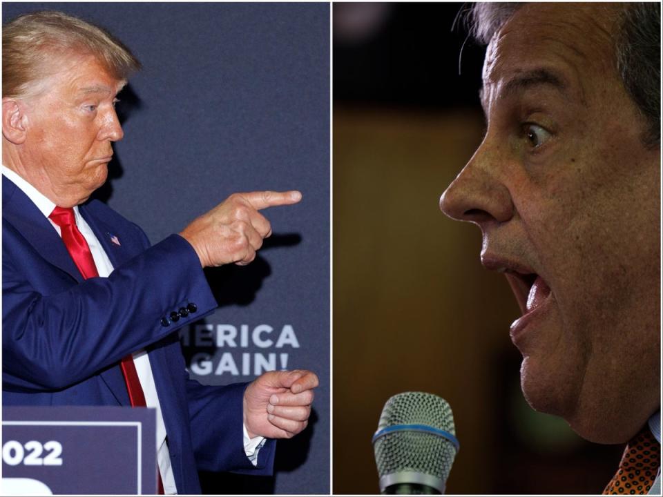 Donald Trump and Chris Christie are in a battle of words on the 2024 campaign trail (EPA)