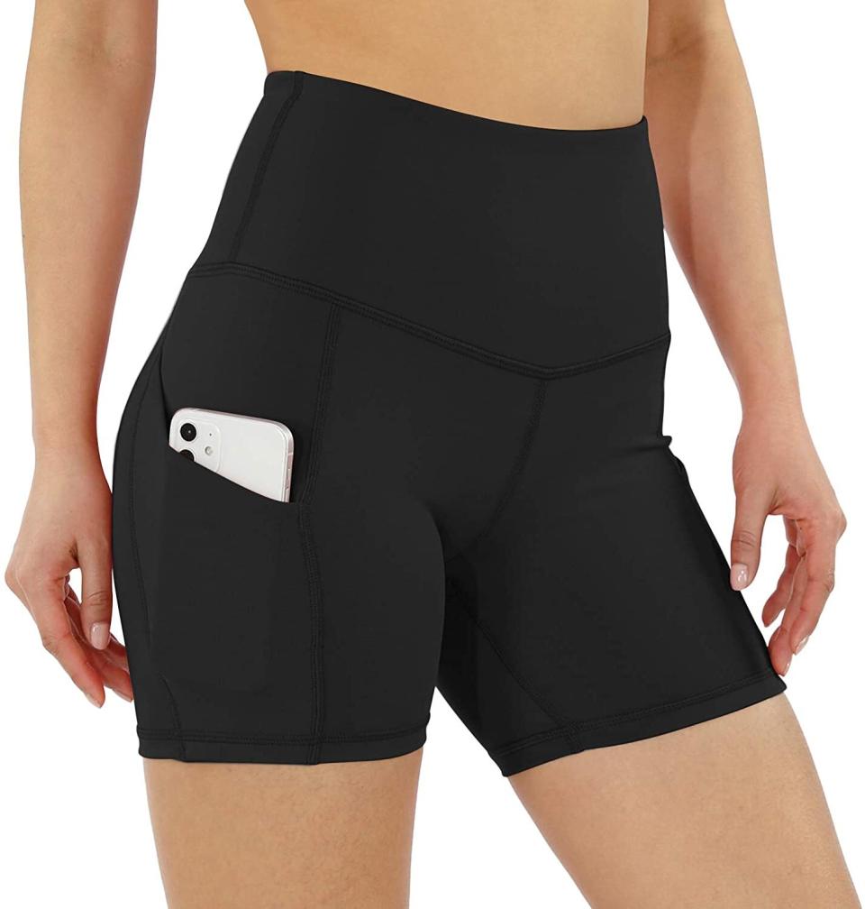 You'll <i>waist</i> no time putting these to good use during a new workout.<br /><br /><strong>Promising review:</strong> "I love my shorts so much that I purchased a second and third pair. They are great for my summer walking group. This particular short has pockets for cell phone, keys, or money. I also wear them for spin/circuit-training classes. All the styles I bought have the tummy-control panel and fit high on the waist...PERFECT!!! I totally recommend trying these. I looked in stores all over my area, and couldn't find what I wanted, but I found them on Amazon." &mdash; <a href="https://www.amazon.com/gp/customer-reviews/R3UBNAK2A6W1VD?&amp;linkCode=ll2&amp;tag=huffpost-bfsyndication-20&amp;linkId=146eba249b4898e324b5b9bff6f14bac&amp;language=en_US&amp;ref_=as_li_ss_tl" target="_blank" rel="nofollow noopener noreferrer" data-skimlinks-tracking="4978705" data-vars-affiliate="Amazon" data-vars-href="https://www.amazon.com/gp/customer-reviews/R3UBNAK2A6W1VD?tag=bfabby-20&amp;ascsubtag=4978705%2C14%2C21%2Cmobile_web%2C0%2C0%2C0" data-vars-keywords="cleaning,fast fashion" data-vars-link-id="0" data-vars-price="" data-vars-retailers="Amazon">jme</a><br /><br /><a href="https://www.amazon.com/ODODOS-Control-Workout-Athletic-See-Through/dp/B086V9KJDG?&amp;linkCode=ll1&amp;tag=huffpost-bfsyndication-20&amp;linkId=814a81cc2af6d2cddc50b13619bf5686&amp;language=en_US&amp;ref_=as_li_ss_tl" target="_blank" rel="noopener noreferrer"><strong>Price: $17.99+ (available in sizes XS-3X and in 137 colors, patterns and lengths)</strong></a>
