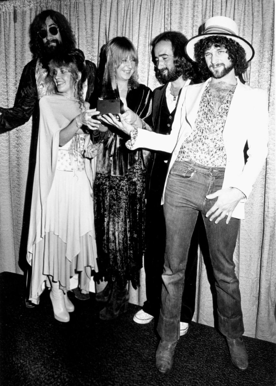 Nicks with Fleetwood Mac at the American Music Awards at the Santa Monica Civic Auditorium on Jan. 16, 1978.