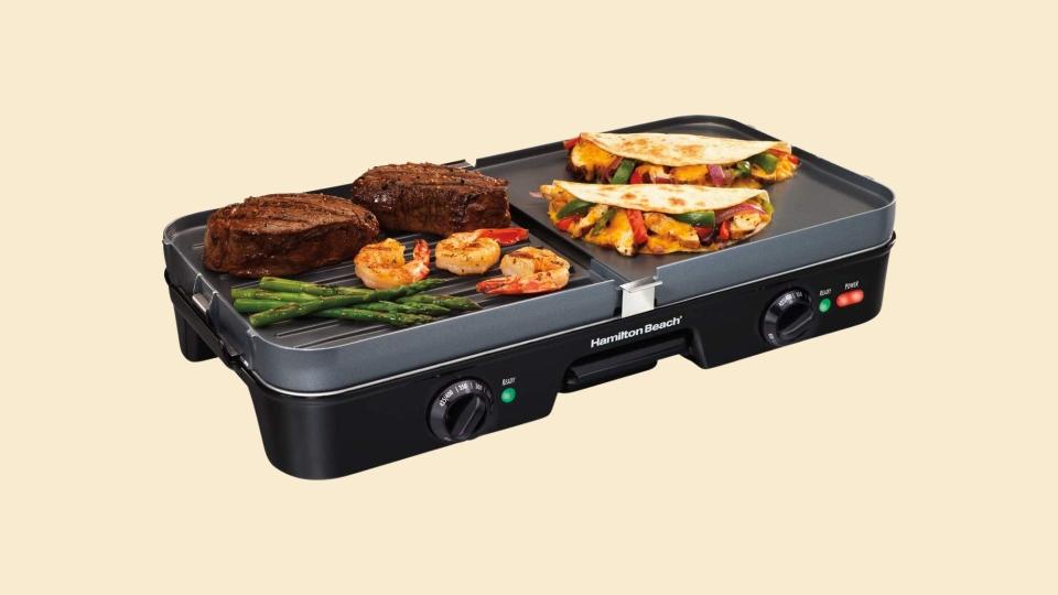 The Hamilton Beach 3-in-1 Electric Indoor Grill + Griddle is the best electric griddle we've tested.