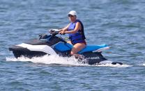 <p>Scarlett Johansson enjoys some fun in the sun in The Hamptons, New York, on Aug. 5. </p>