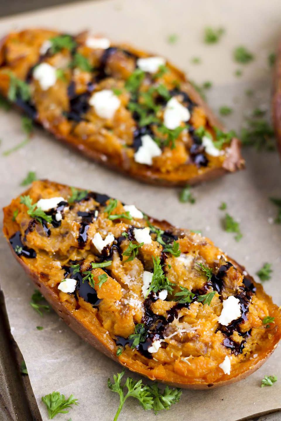 Twice-Baked Potatoes with Balsamic and Goat Cheese