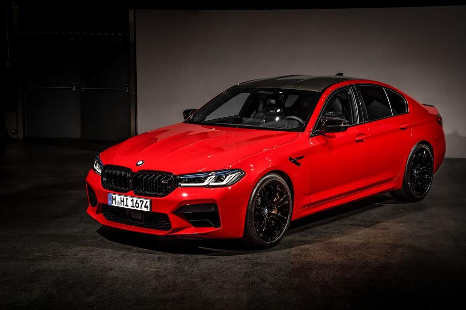 <p>The current M5's engine may be an evolution of the company's previous twin-turbo M V-8, but that doesn't make it any less exciting. We've <a href="https://www.roadandtrack.com/new-cars/road-tests/a19178127/2018-bmw-m5-tested-at-thermal-club/" rel="nofollow noopener" target="_blank" data-ylk="slk:driven it;elm:context_link;itc:0;sec:content-canvas" class="link ">driven it</a> <a href="https://www.roadandtrack.com/new-cars/first-drives/a19430470/2018-bmw-m5-first-drive/" rel="nofollow noopener" target="_blank" data-ylk="slk:multiple times;elm:context_link;itc:0;sec:content-canvas" class="link ">multiple times</a> <a href="https://www.roadandtrack.com/car-culture/a14411494/2018-bmw-m5-review/" rel="nofollow noopener" target="_blank" data-ylk="slk:already;elm:context_link;itc:0;sec:content-canvas" class="link ">already</a>, and we can promise you it is certainly not slow. In fact, thanks to the car's new AWD system, it can get to 60 mph in just 2.8 seconds. Absurd. <a href="https://www.ebay.com/itm/2019-BMW-M5/124231843375?hash=item1ceccb7e2f:g:ErkAAOSw4Cde8NQJ" rel="nofollow noopener" target="_blank" data-ylk="slk:This Competition model;elm:context_link;itc:0;sec:content-canvas" class="link ">This Competition model</a> can be yours. </p>
