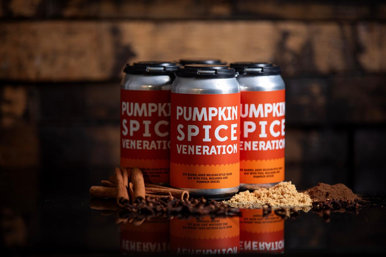Pumpkin Spice Veneration from Sheboygan's 3 Sheeps Brewing Co. is a Belgian-style quad made with cinnamon, nutmeg, allspice, ginger, and clove and aged in rye whiskey barrels.