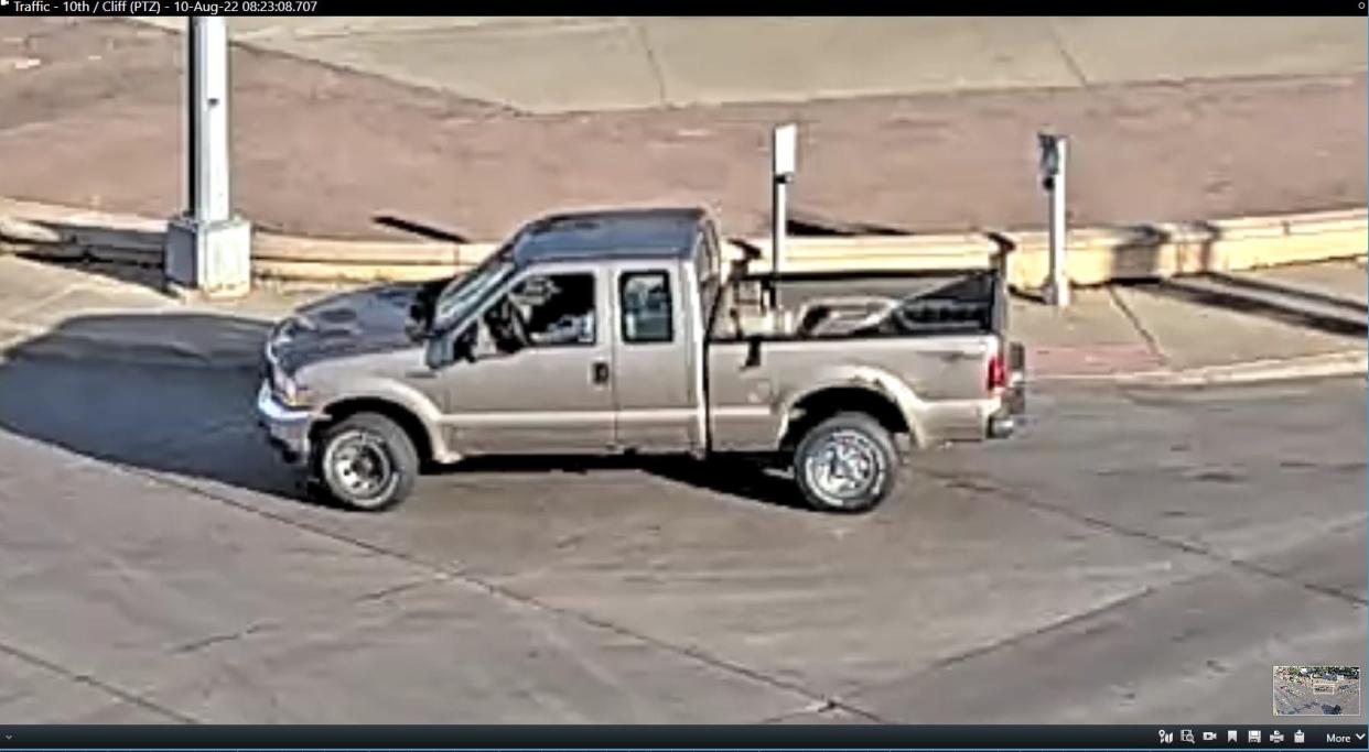 A tan 2002 Ford F-250 that was involved in an early morning shooting in Sioux Falls.