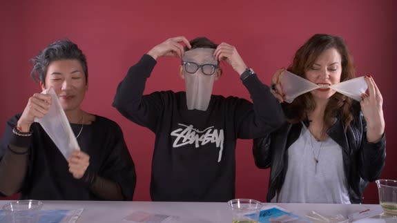 Lesbians Try On Dental Dams And The Result Is Not Good