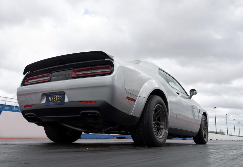 The 2023 Dodge Challenger SRT Demon 170 reaches 60 mph in just 1.66 seconds and delivers the highest g-force acceleration of any production car at 2.004 gs.