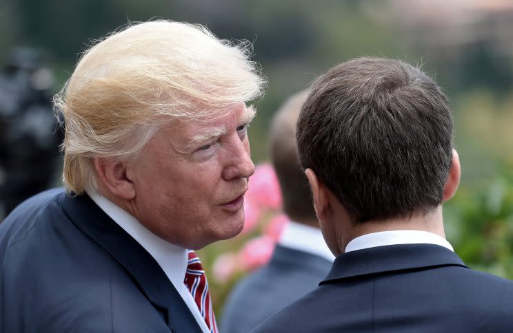 President Trump with French President Emmanuel Macron 