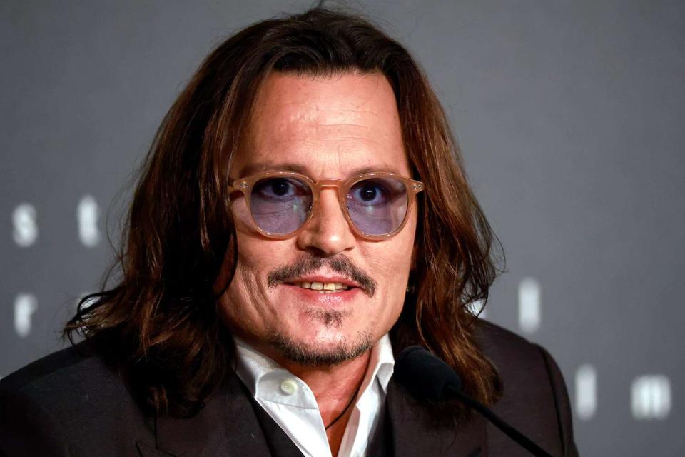 <p>Guillaume Horcajuelo/Pool/Getty</p> Johnny Depp at the Cannes Film Festival on May 17, 2023