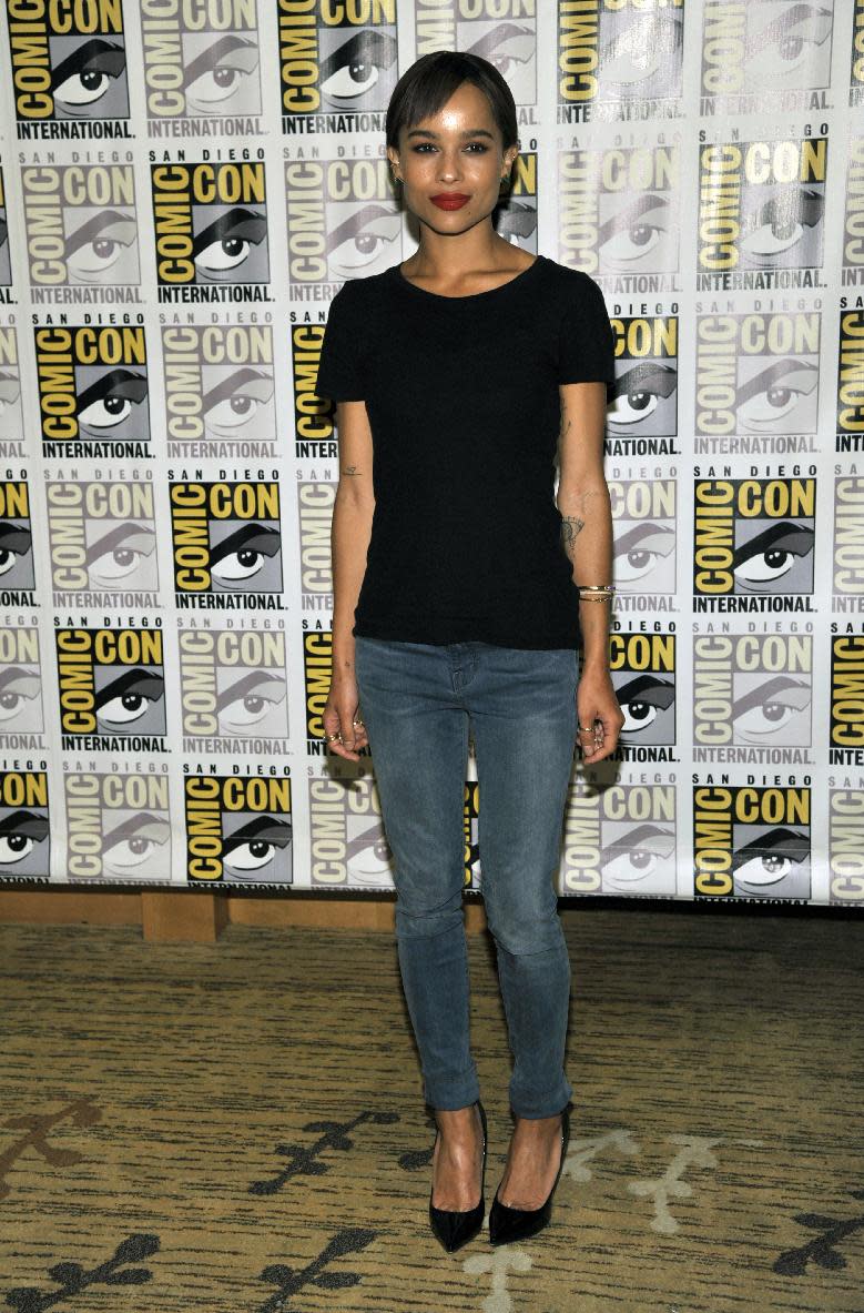 Zoe Kravitz attends the "Divergent" press line on Day 2 of Comic-Con International on Thursday, July 18, 2013 in San Diego, Calif. (Photo by Chris Pizzello/Invision/AP)