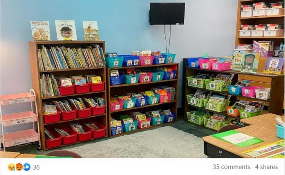 A third grade teacher in Manatee County posted this photo to Facebook with the caption, “Farewell, classroom library. We’ll see you soon, I promise.”